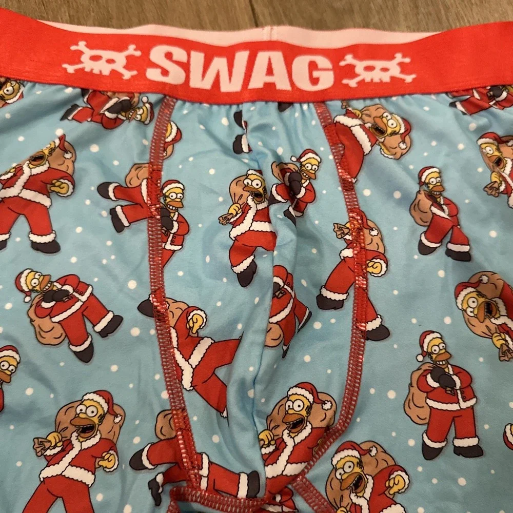 Simpsons Themed Boxer Briefs,‎ Men's Size XL (38-40) Holiday Xmas  Homer Santa